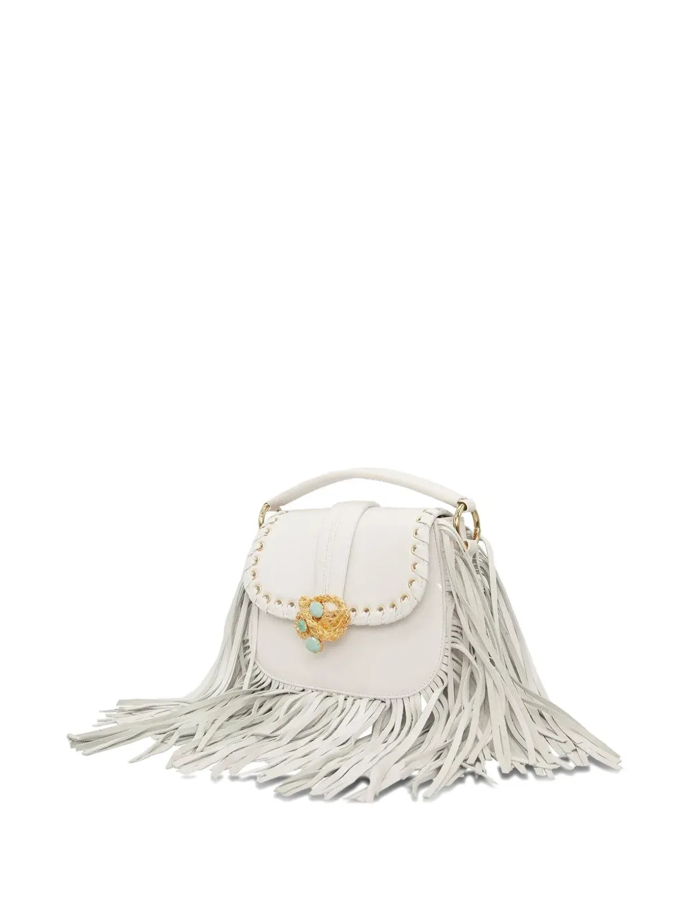 Gedebe Alice Fringed Tote Bag In White