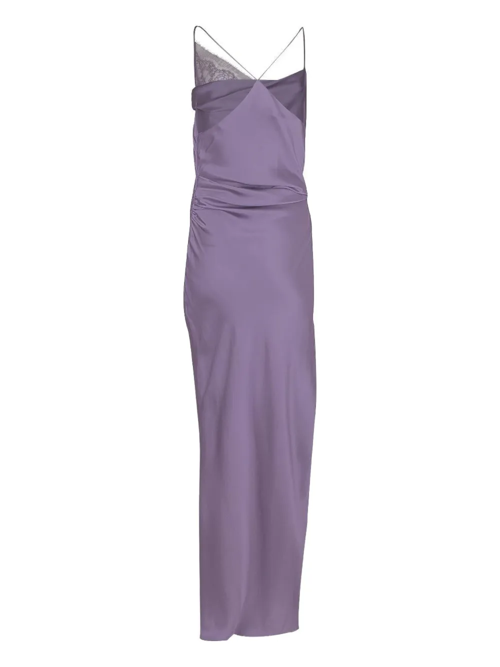 The Sei cowl-neck lace-trim dress Paars