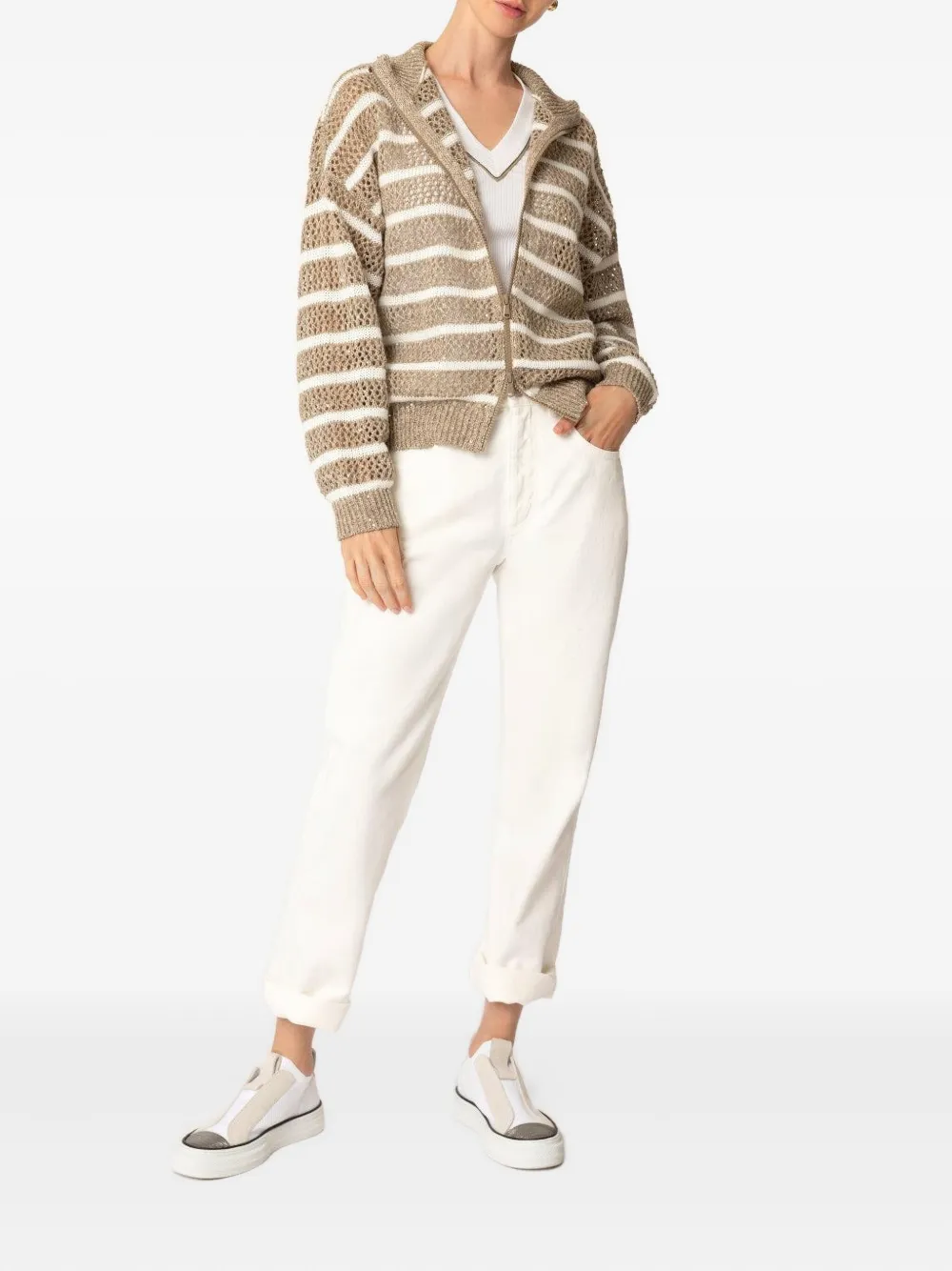 Brunello Cucinelli Straight-leg Jeans In White