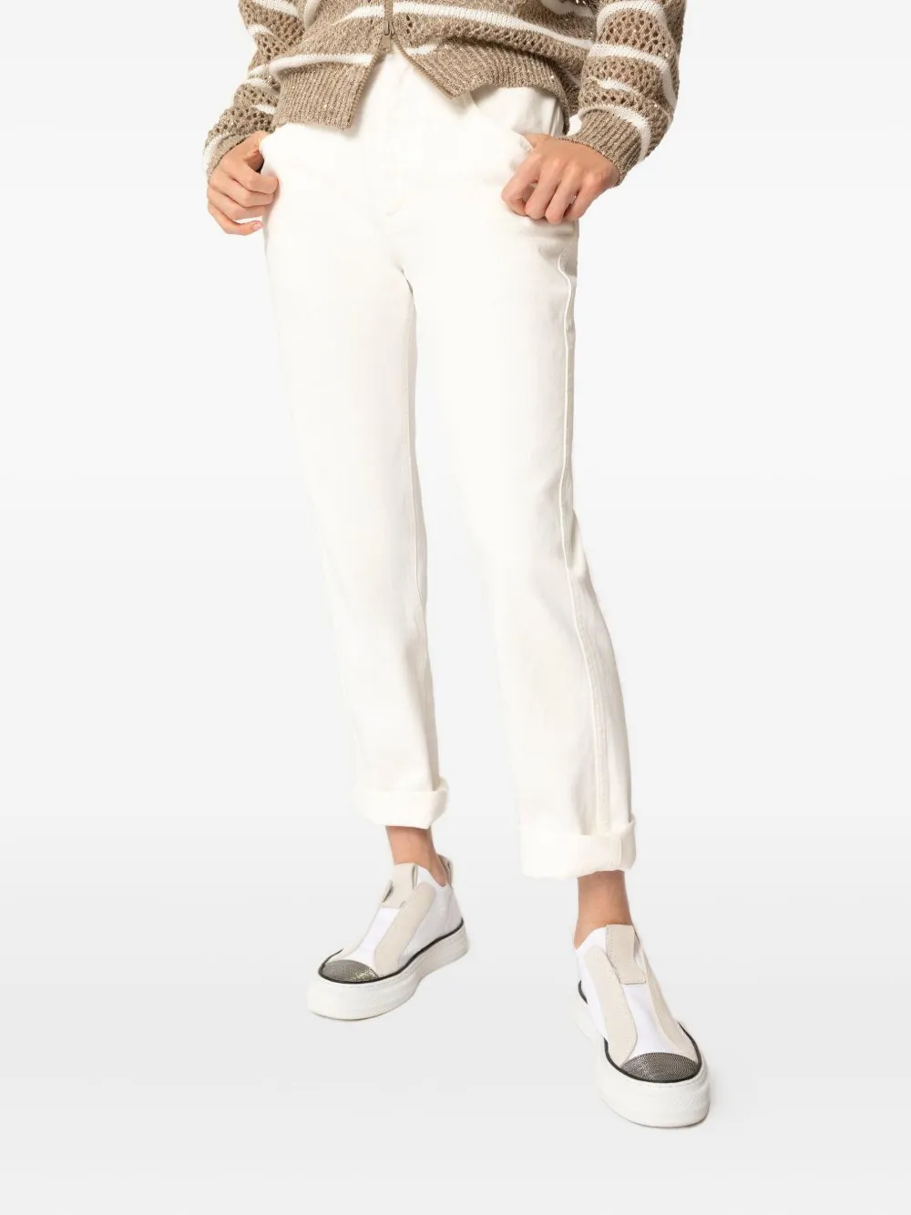 Brunello Cucinelli Straight-leg Jeans In White