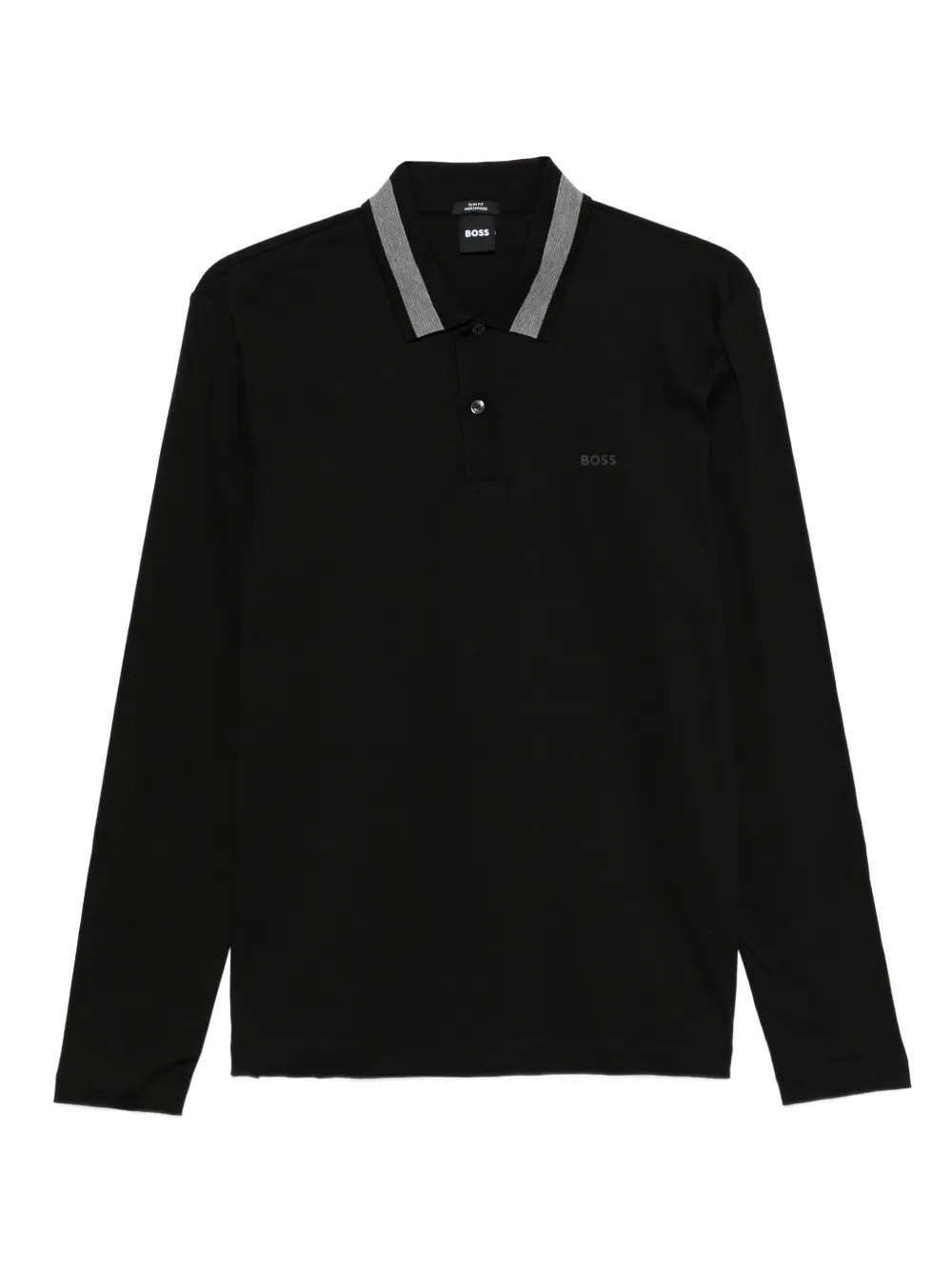 BOSS long-sleeve polo shirt | Black | Image 1