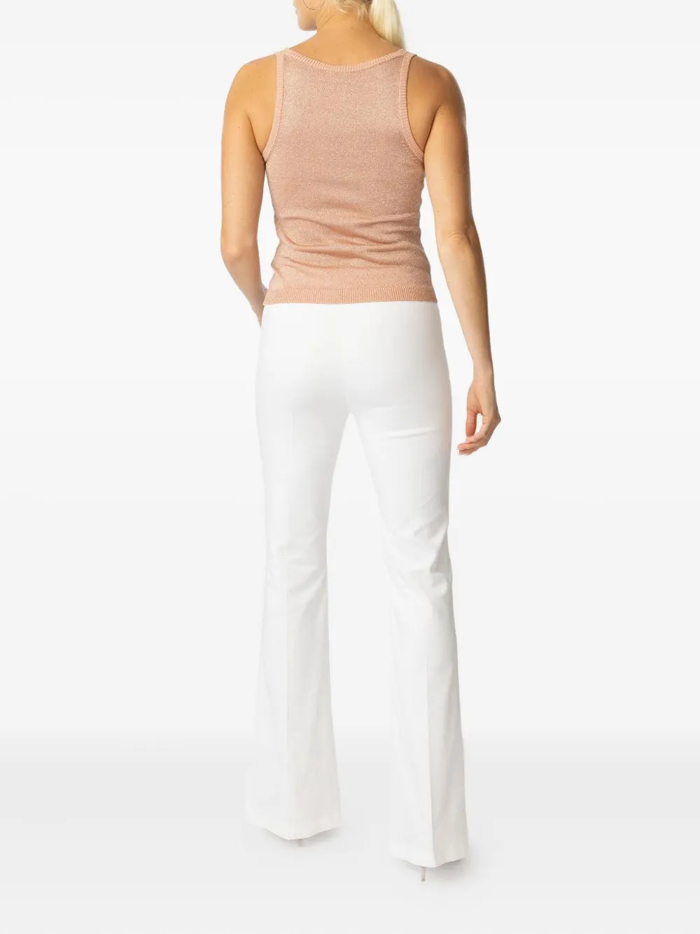 Missoni Scoop-neck Metallic-knit Top In Pink