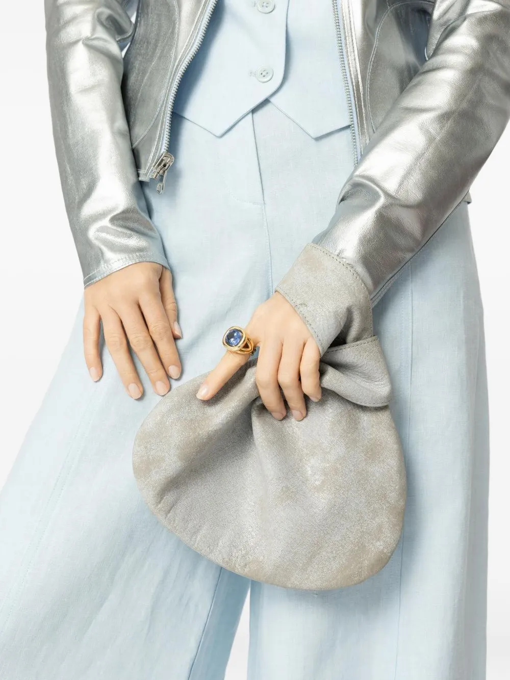 Mary Smallwood Nexus Clutch Bag In Gray