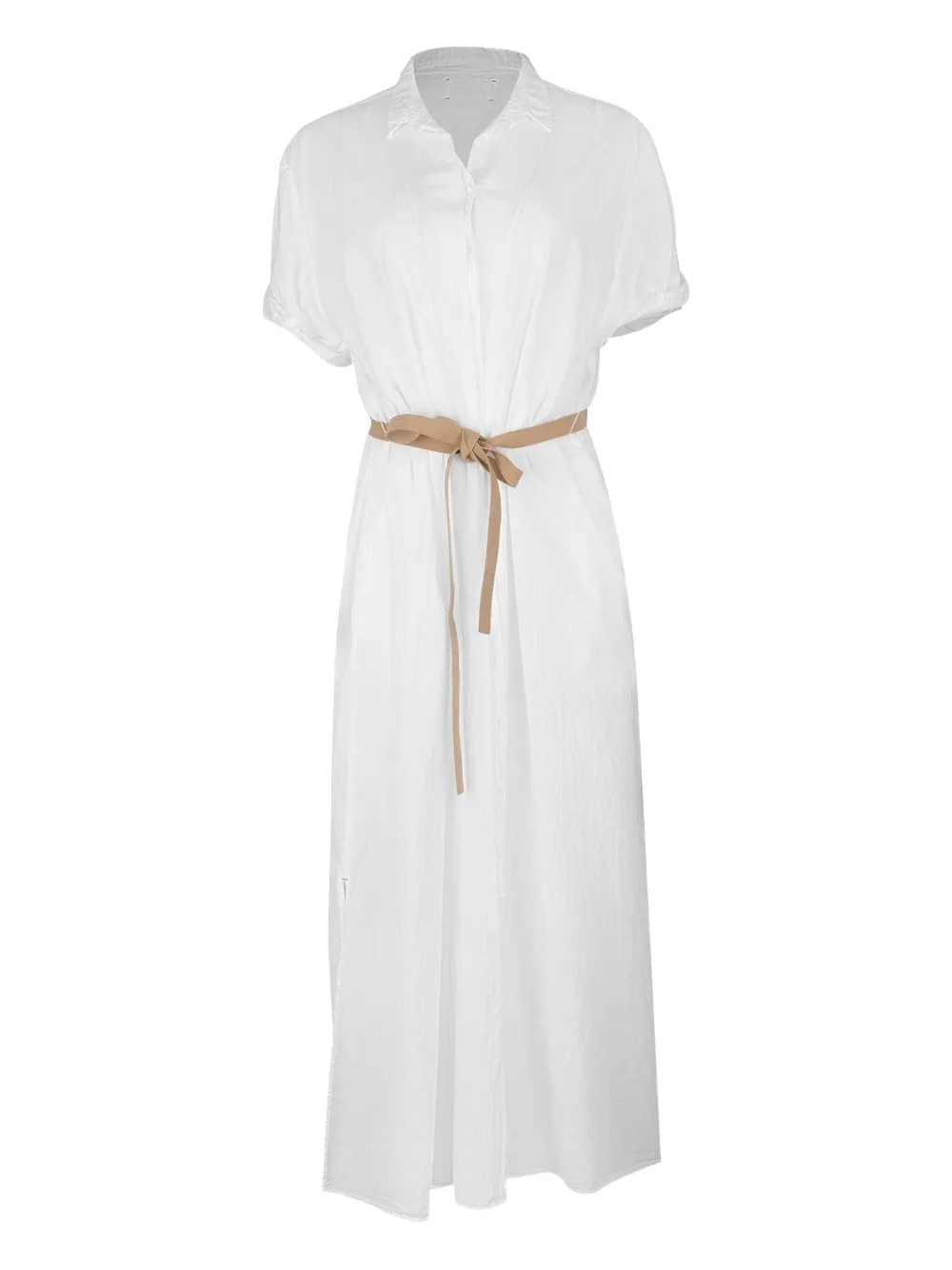 Xirena Linnet button-front belted midi dress | White | Image 1