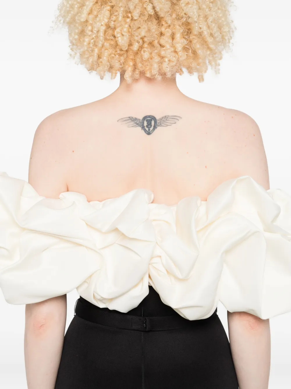 Aavva Off-shoulder Ruffled Midi Dress In Black