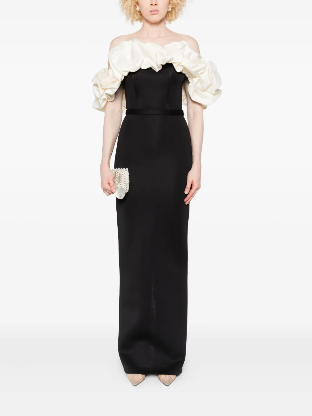 AAVVA Off-shoulder midi-jurk - Zwart