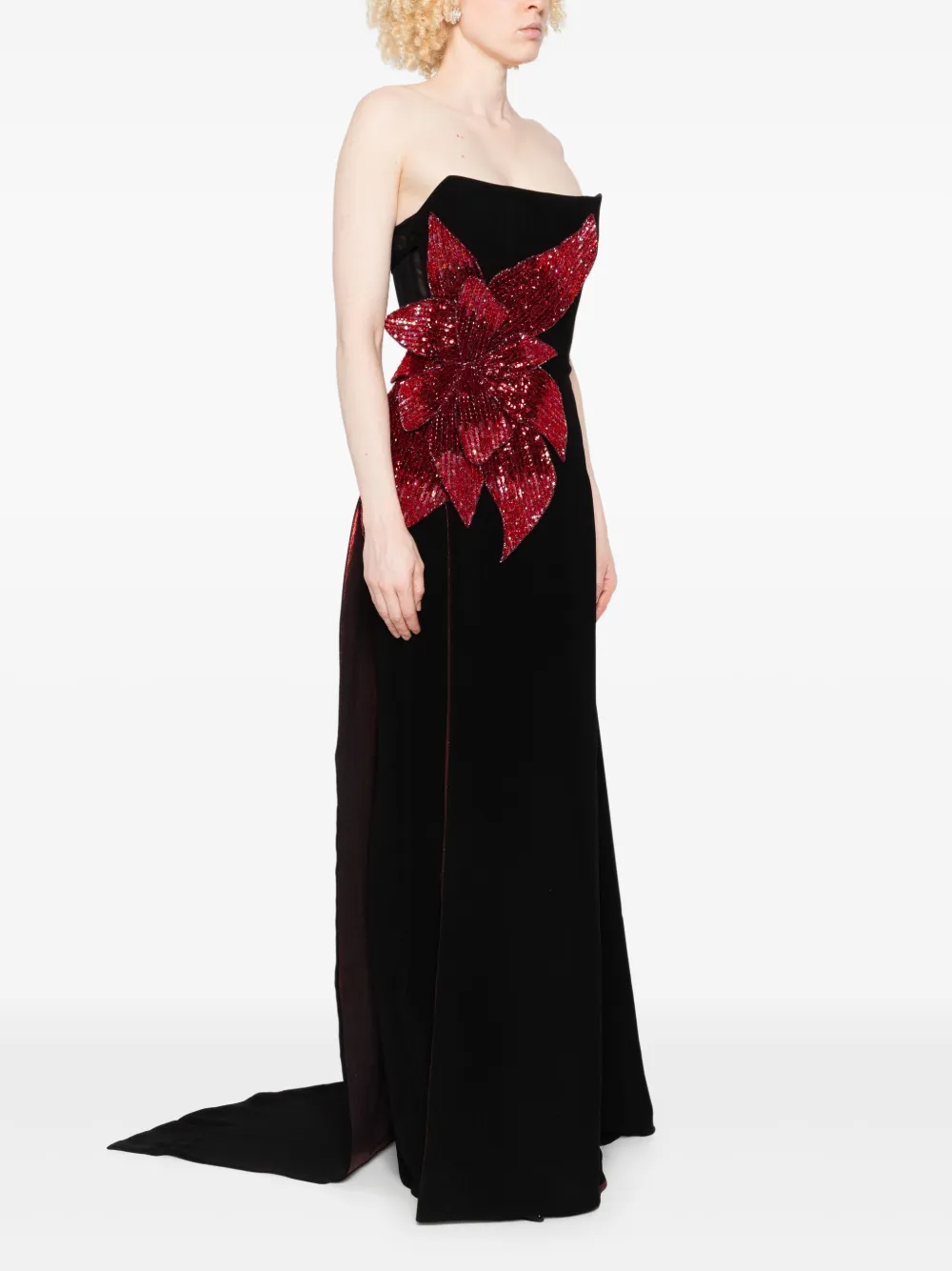  Aavva Sequin-embellished Strapless Dress - Black 