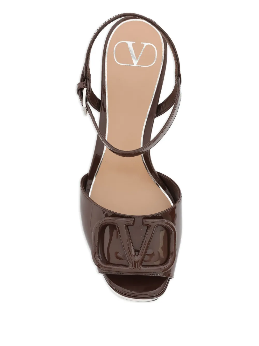 Valentino Vlogo Platform High-heeled Sandals In Brown