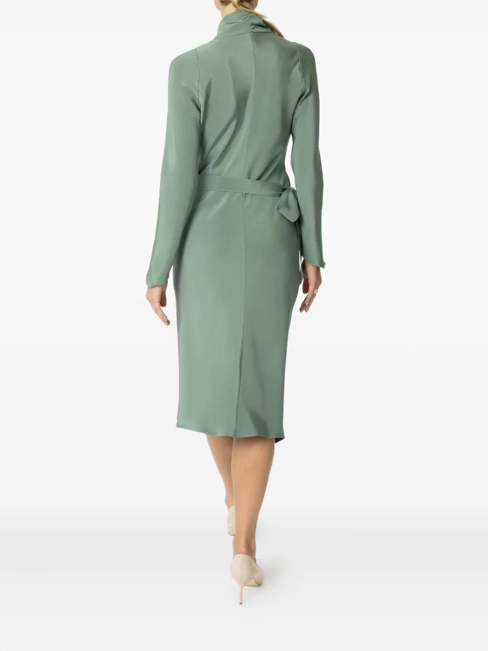Peter Cohen Victor wrap-neck midi dress - Groen