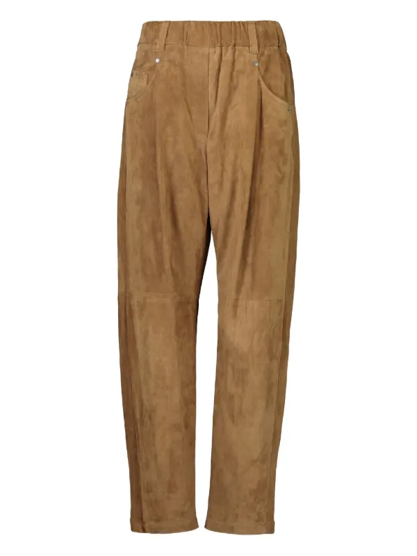 Brunello Cucinelli pull-on suede trousers