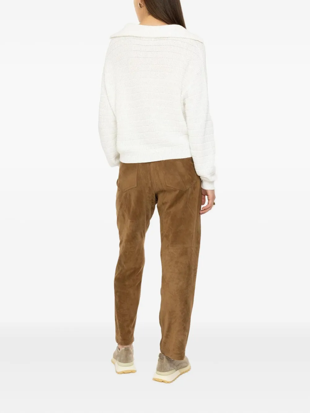 Brunello Cucinelli Pull-on Suede Trousers In Brown