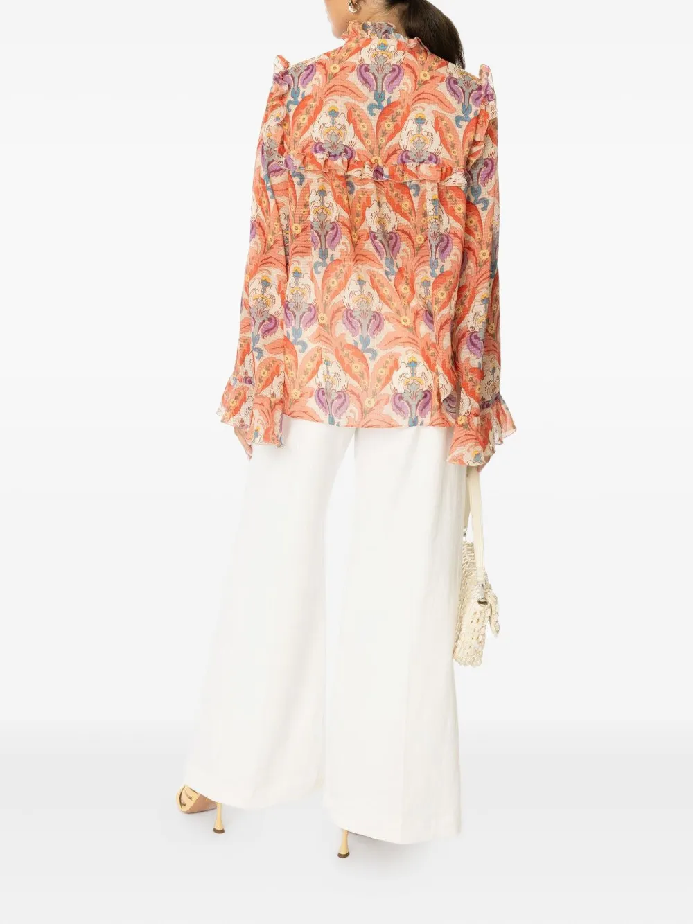 Etro Ruffle-detailed Floral Blouse In Multi