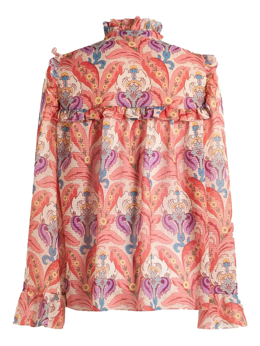 Etro Ruffle-detailed Floral Blouse In Multi