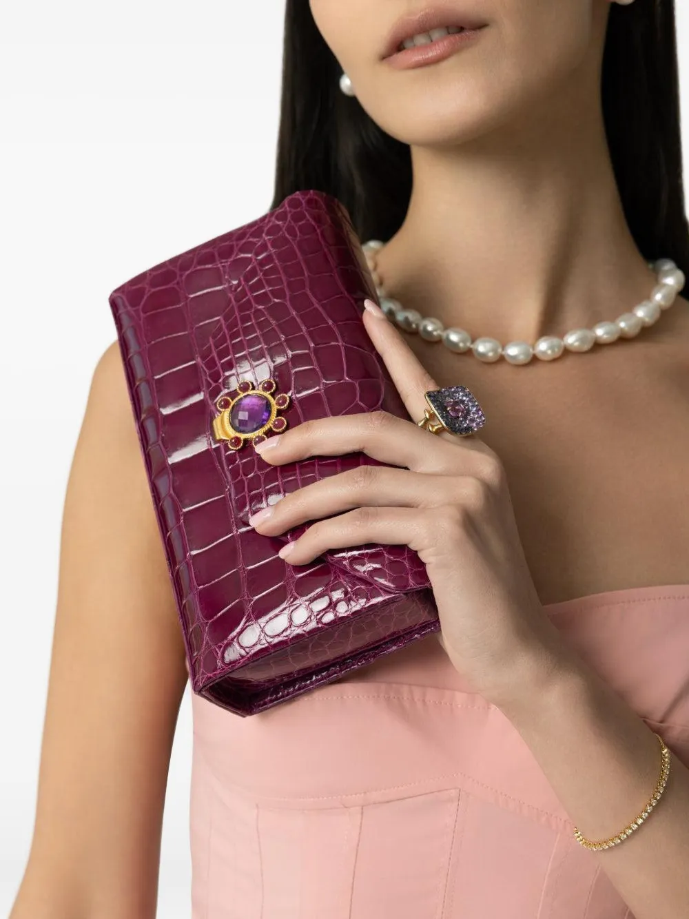 Jada Loveless Isabel Clutch Bag In Burgundy