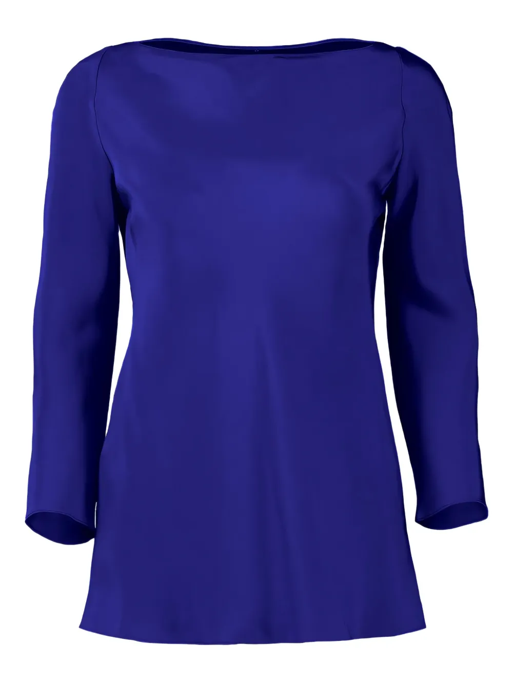 Peter Cohen Boat-neck Quarter-sleeve T-shirt In Blue
