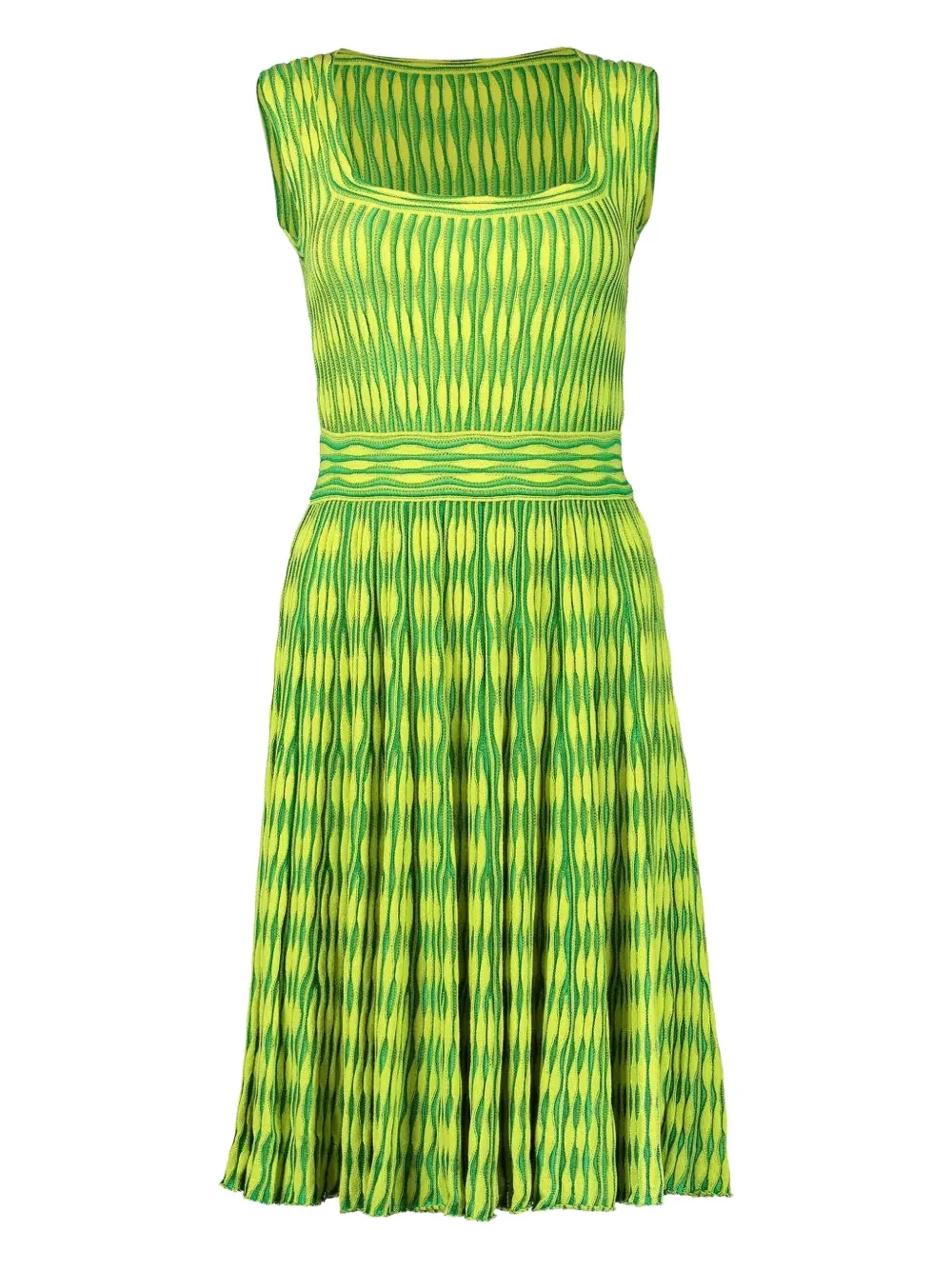 Antonino Valenti Concetta pleated knitted midi dress - Groen