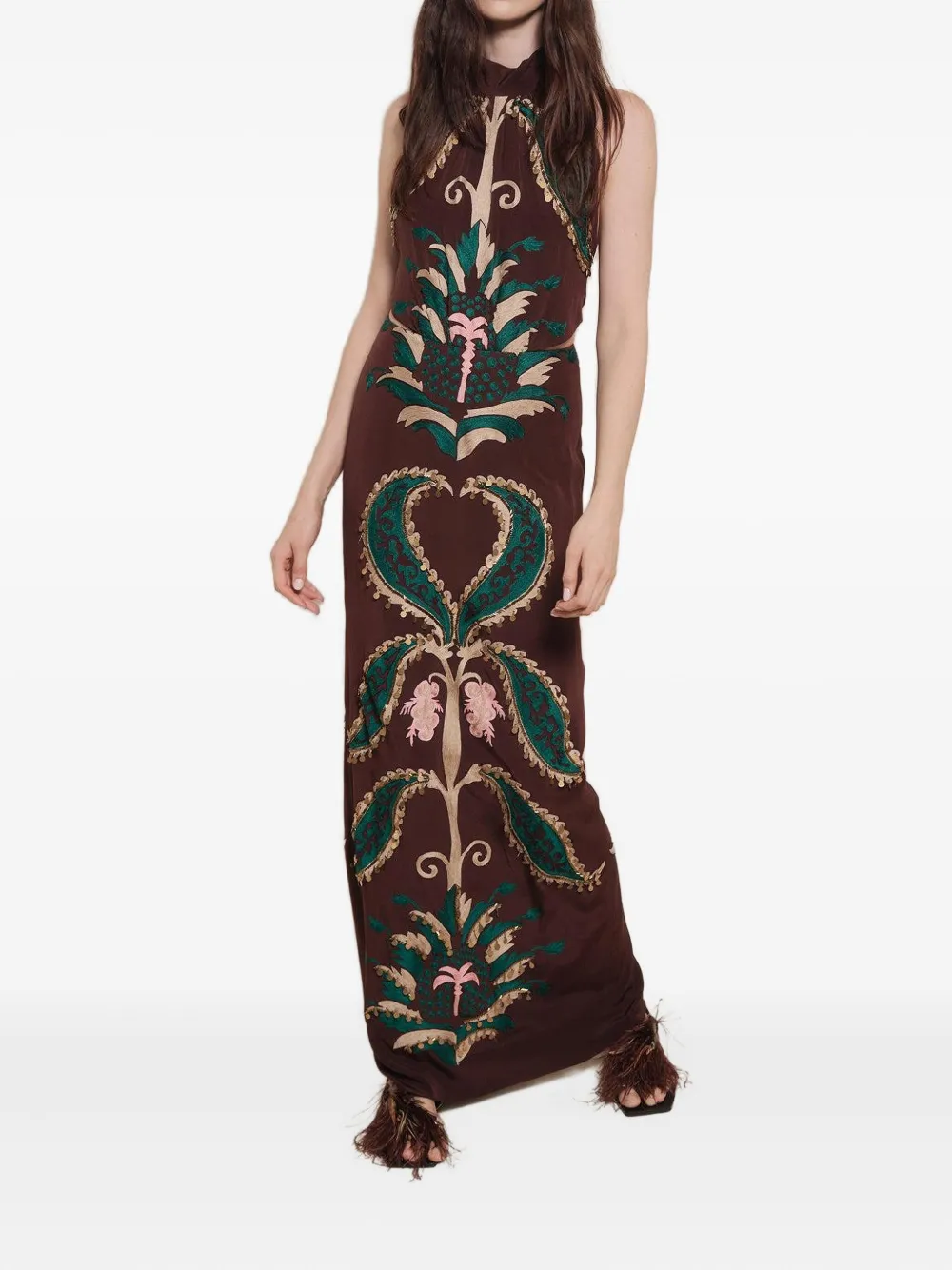 Johanna Ortiz Promised Land floral maxi dress - Bruin