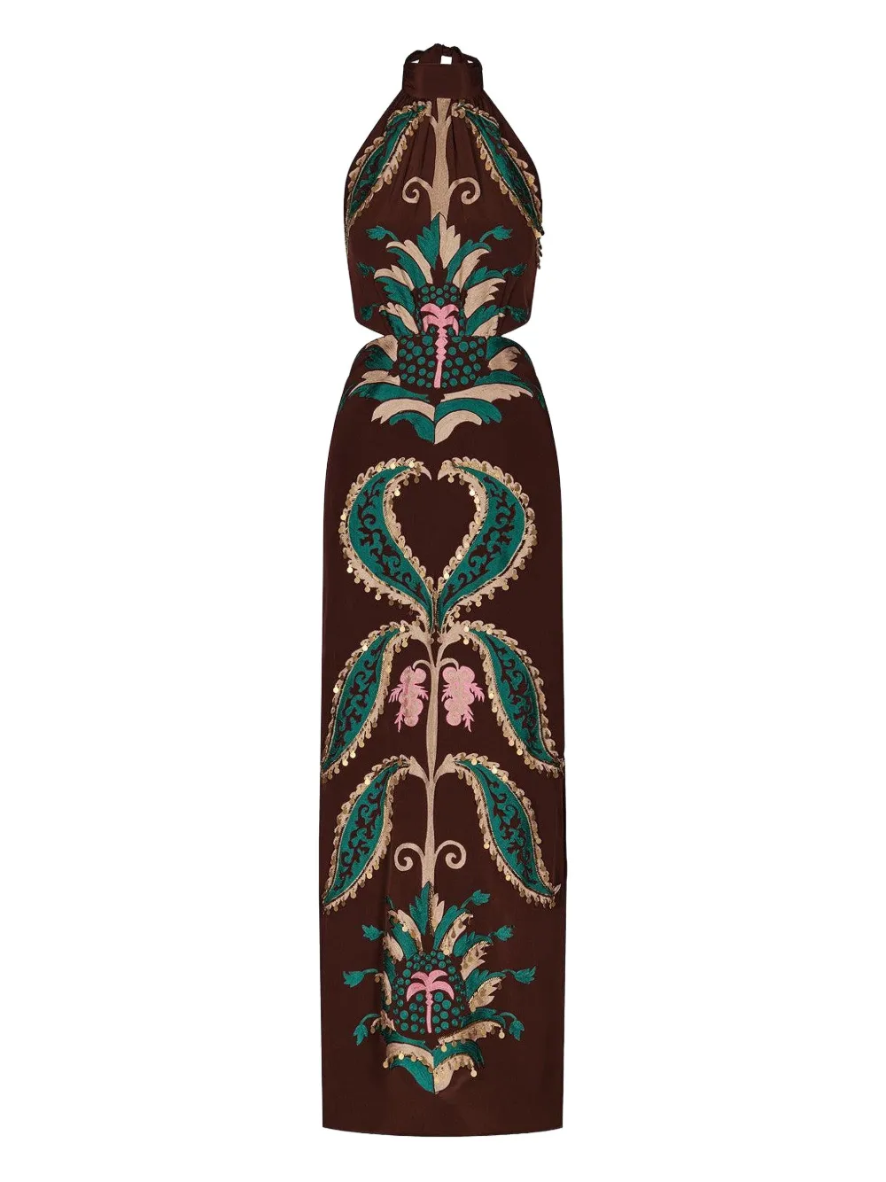 Johanna Ortiz Promised Land Floral Maxi Dress In Brown