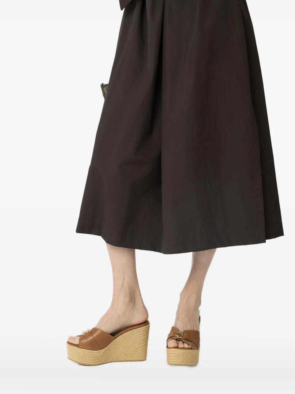 Jimmy Choo 100mm Leda Wedge Sandals In Brown