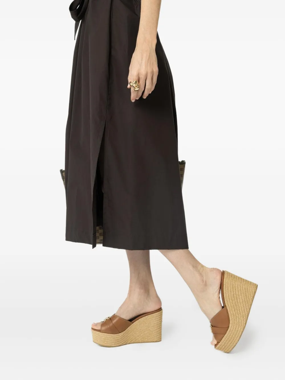 Jimmy Choo 100mm Leda Wedge Sandals In Brown