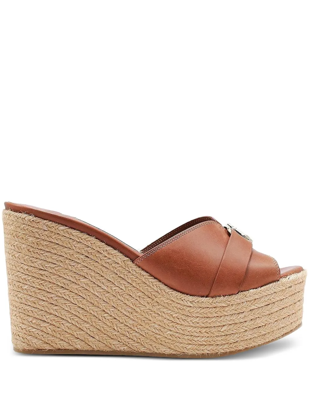 Jimmy Choo 100mm Leda Wedge Sandals In Brown