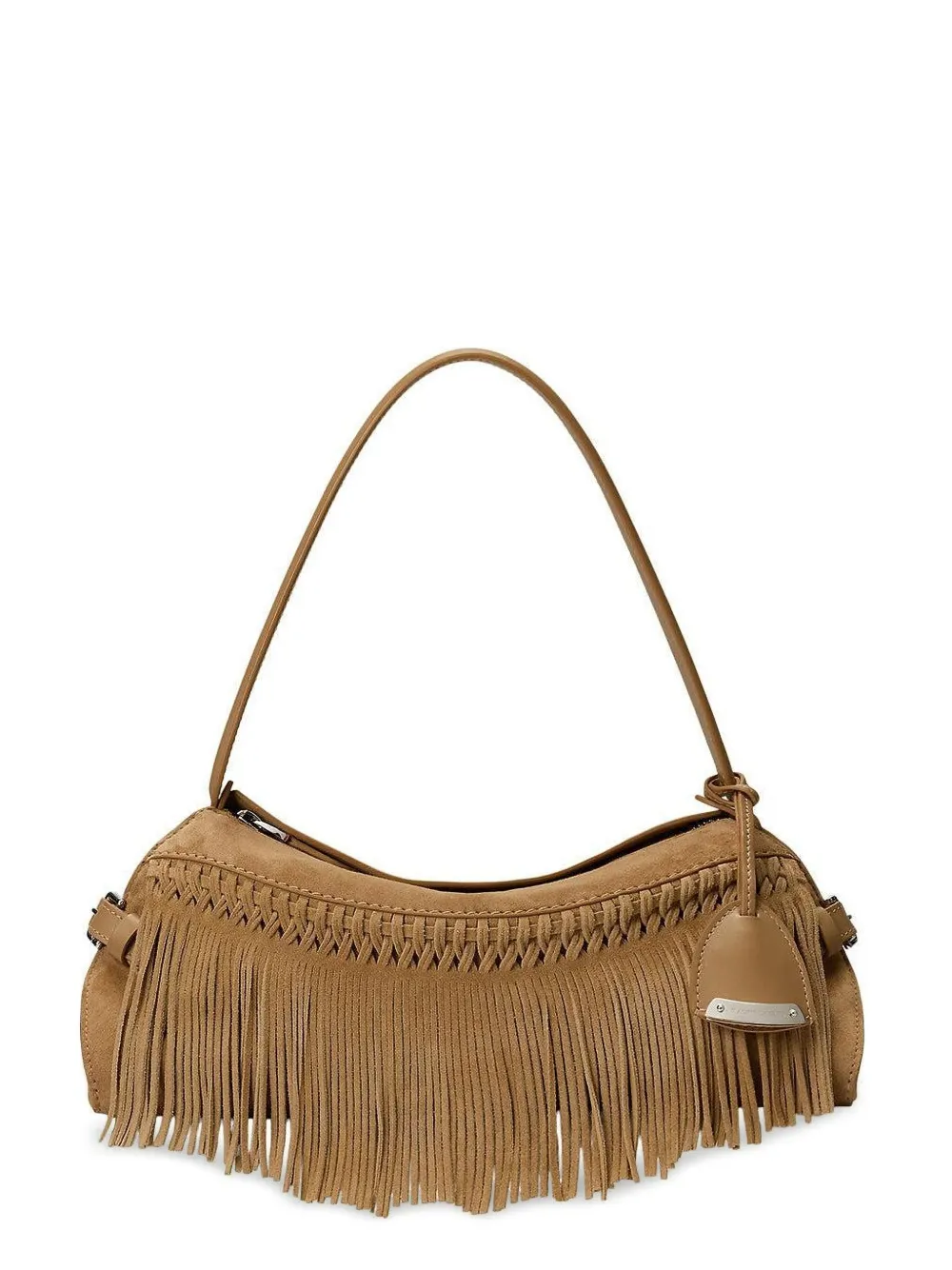 Polo Ralph Lauren Small The Ralph Fringed Suede Shoulder Bag In Neutral