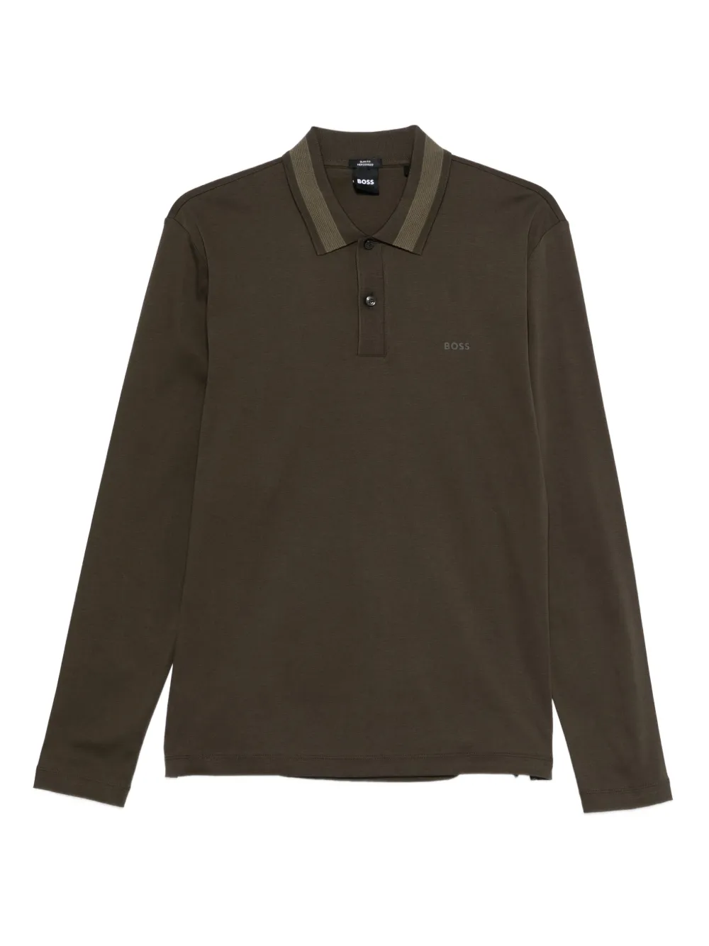 BOSS long-sleeve polo shirt | Brown | Image 1