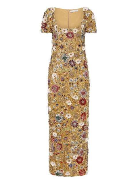 Rachel Gilbert Francesca embellished floral maxi dress
