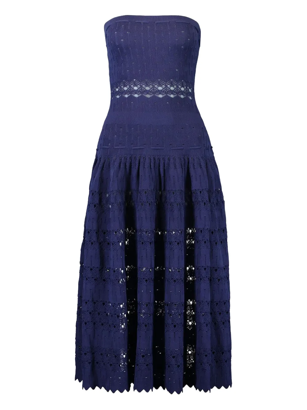 Alexis strapless open-knit dress - ブルー Alexis strapless open-knit dress - ブルー