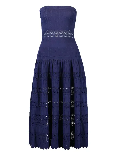 Alexis strapless open-knit dress