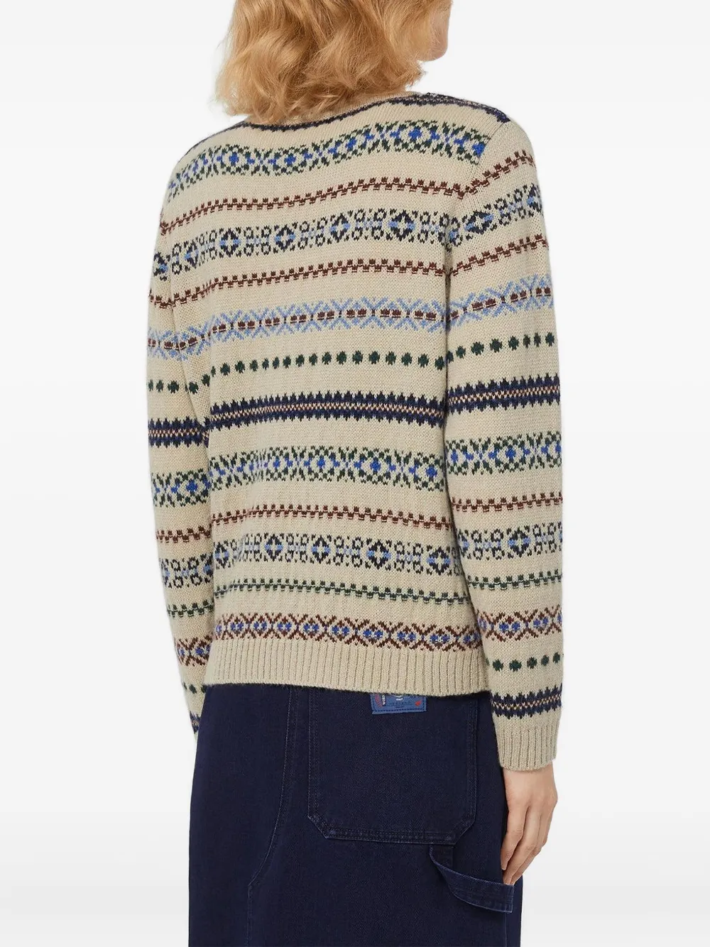 Weekend Max Mara Quirite Jacquard Crewneck Sweater In Neutral