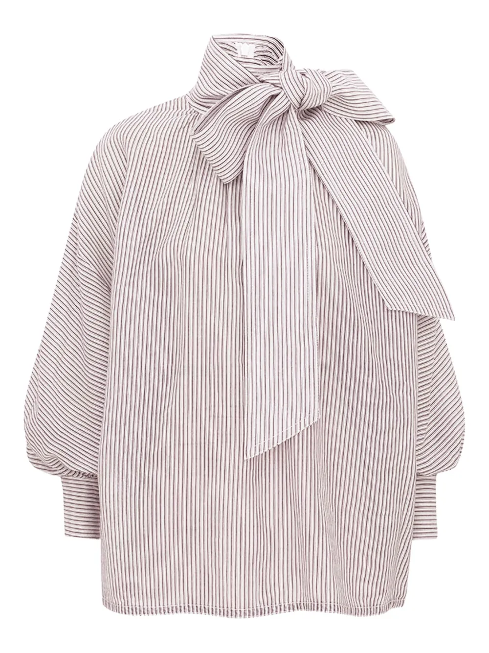 ZIMMERMANN striped balloon-sleeve blouse | White | Image 1