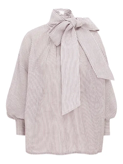 ZIMMERMANN striped balloon-sleeve blouse