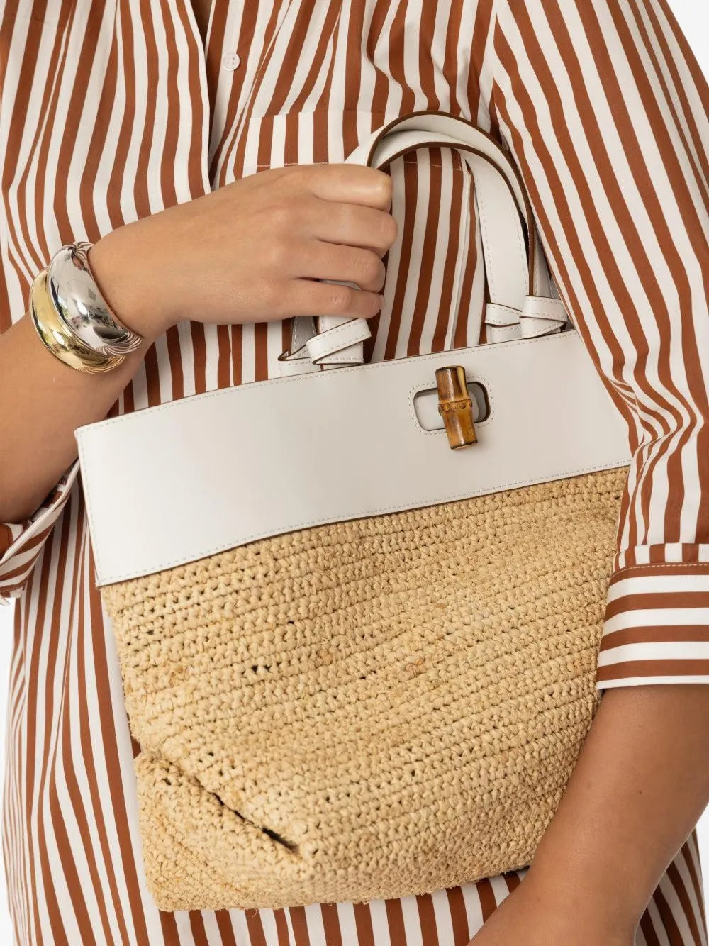 Pamela Munson The Park Straw Tote Bag In Neutral