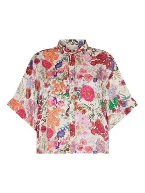 Carolina K floral-print tassel blouse