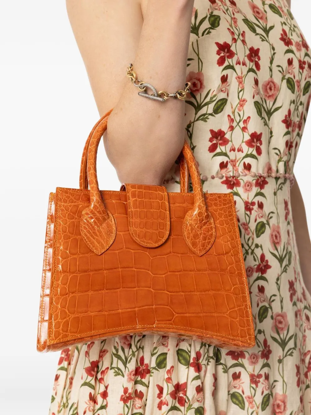 Angela Alvarez Demi Arco Tote Bag In Orange