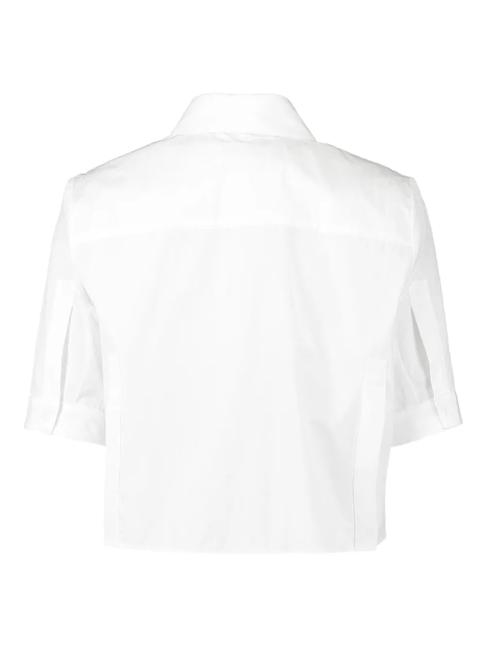 TWP Short Lived pocket cropped shirt Wit