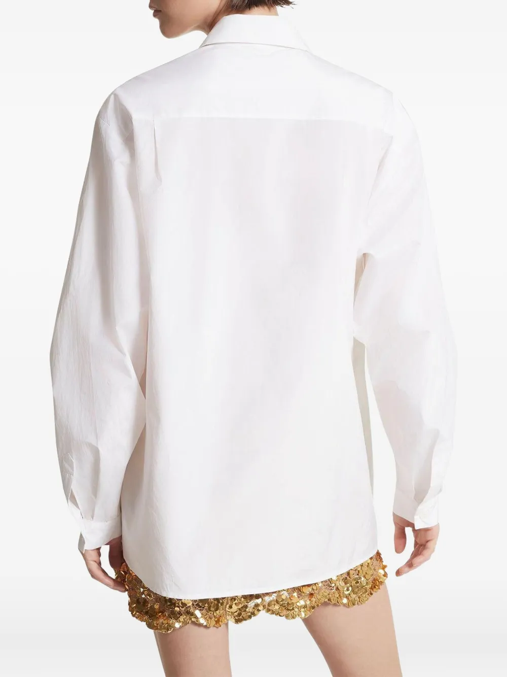 Michael Kors Boyfriend Long-sleeve Button-down Shirt In White
