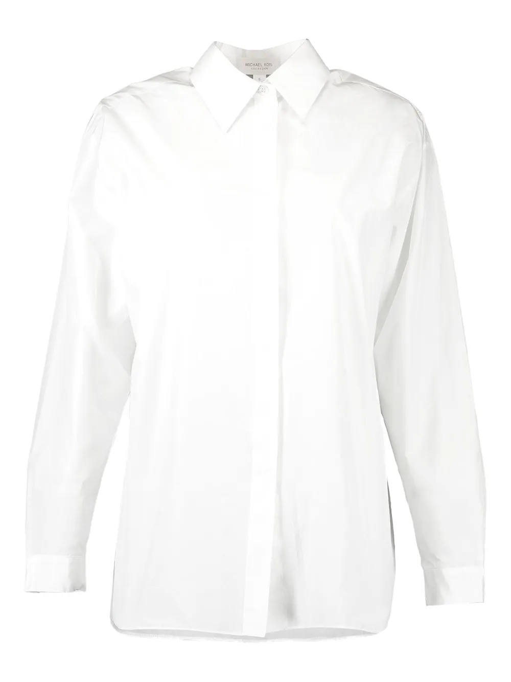 Michael Kors Boyfriend Long-sleeve Button-down Shirt In White