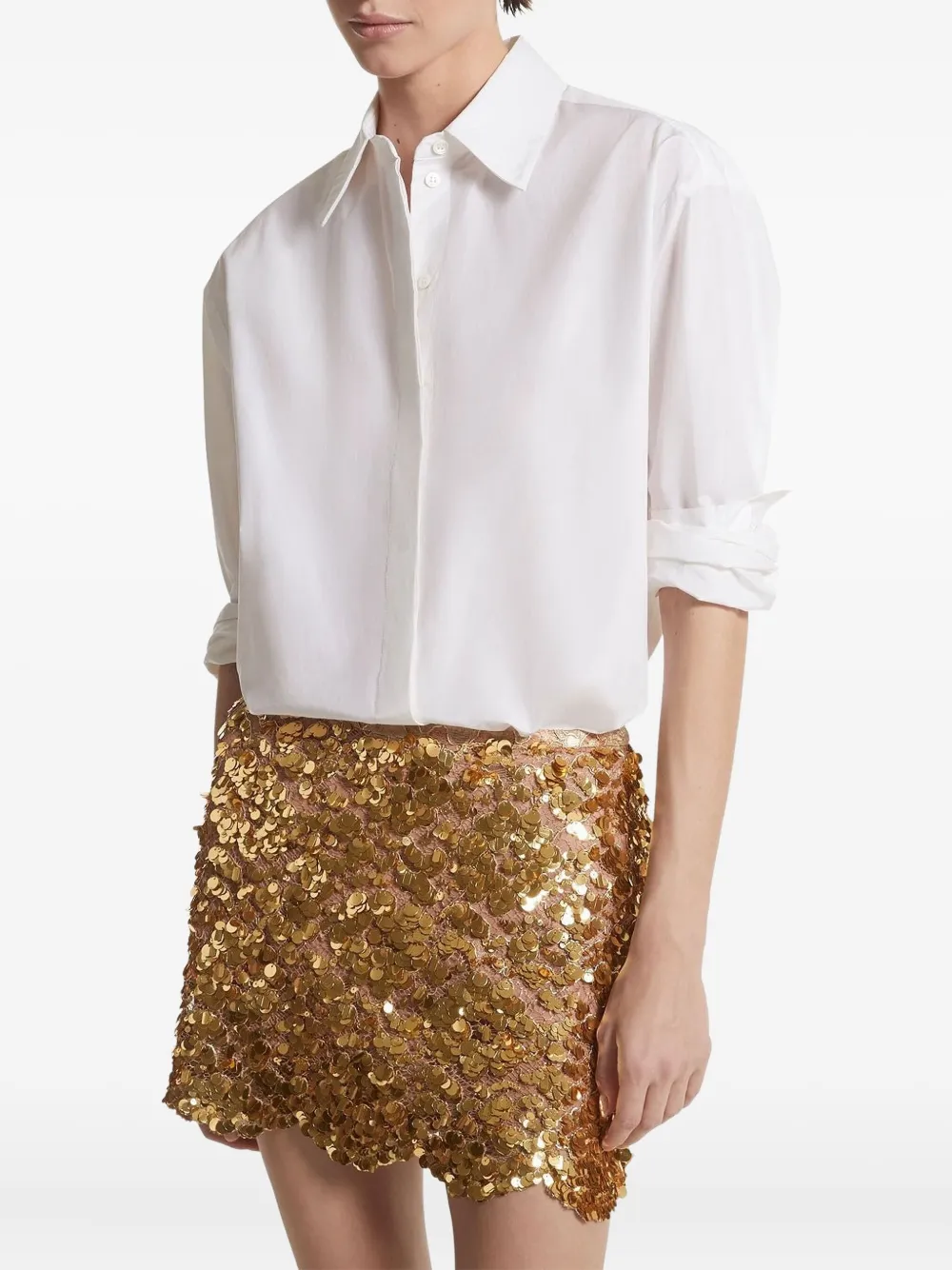 Michael Kors Boyfriend Long-sleeve Button-down Shirt In White