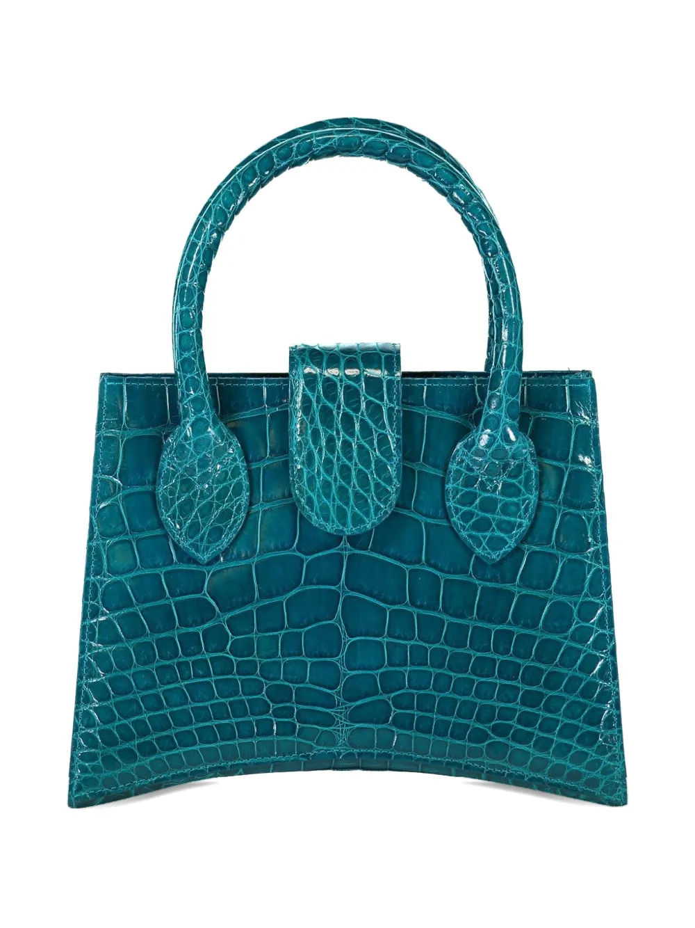 Angela Alvarez Demi Arco Glazed Tote Bag In Blue