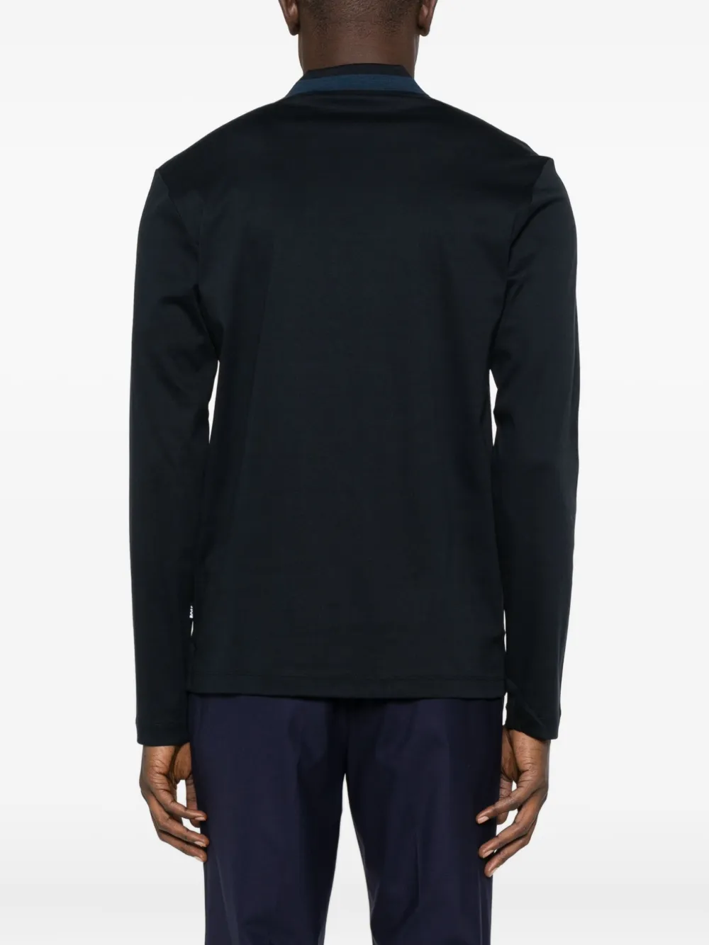 BOSS Poloshirt met lange mouwen Blauw