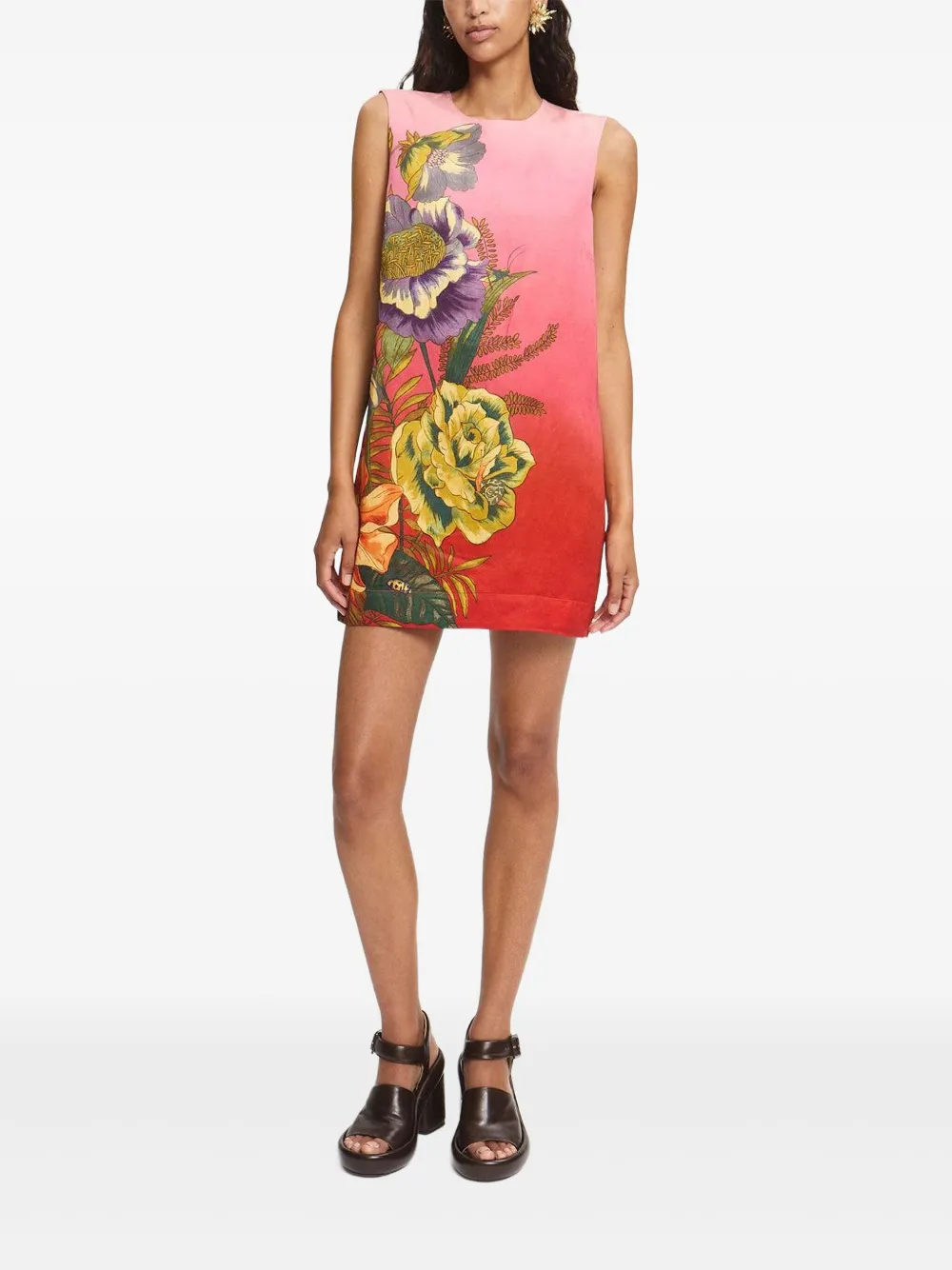 ALEMAIS Inez floral-print sleeveless mini dress - Roze