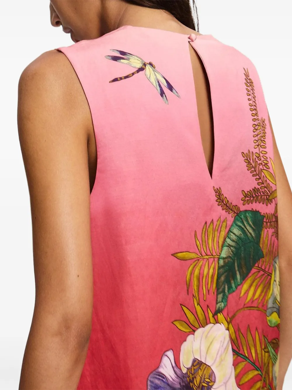 ALEMAIS Inez floral-print sleeveless mini dress Roze