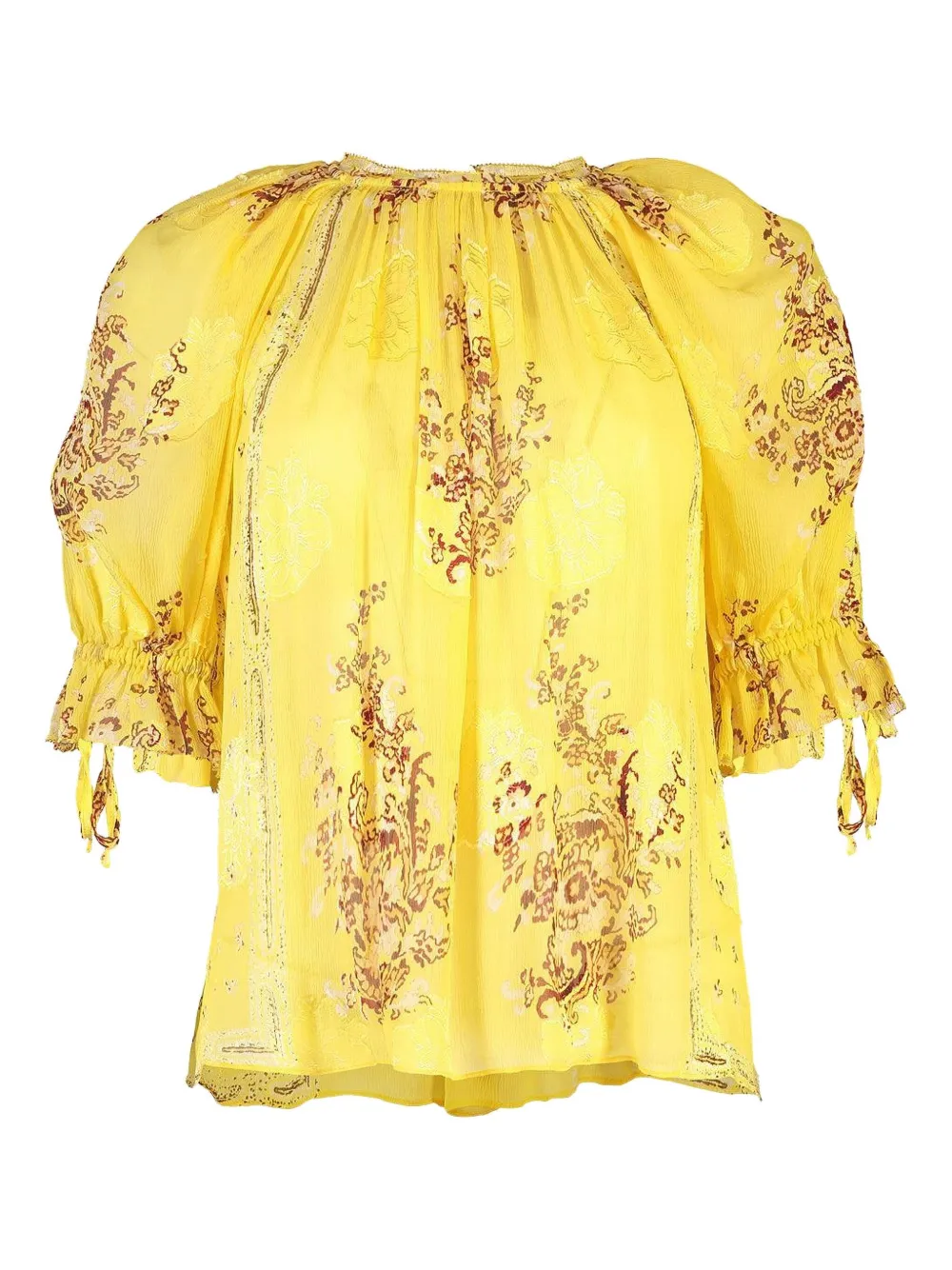 Ulla Johnson Pippa floral-print puff-sleeve blouse - Giallo