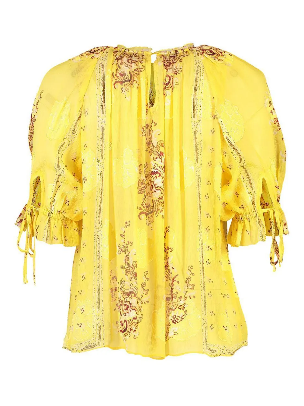Ulla Johnson Pippa floral-print puff-sleeve blouse - Geel
