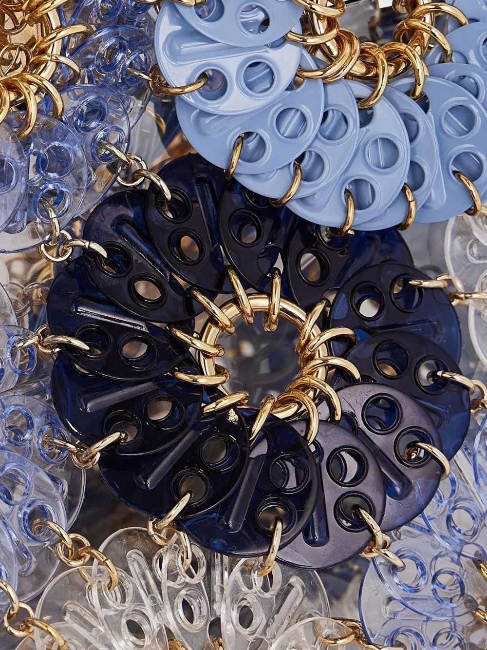 Rabanne Flower-embellished Chain-strap Tote Bag In Blue