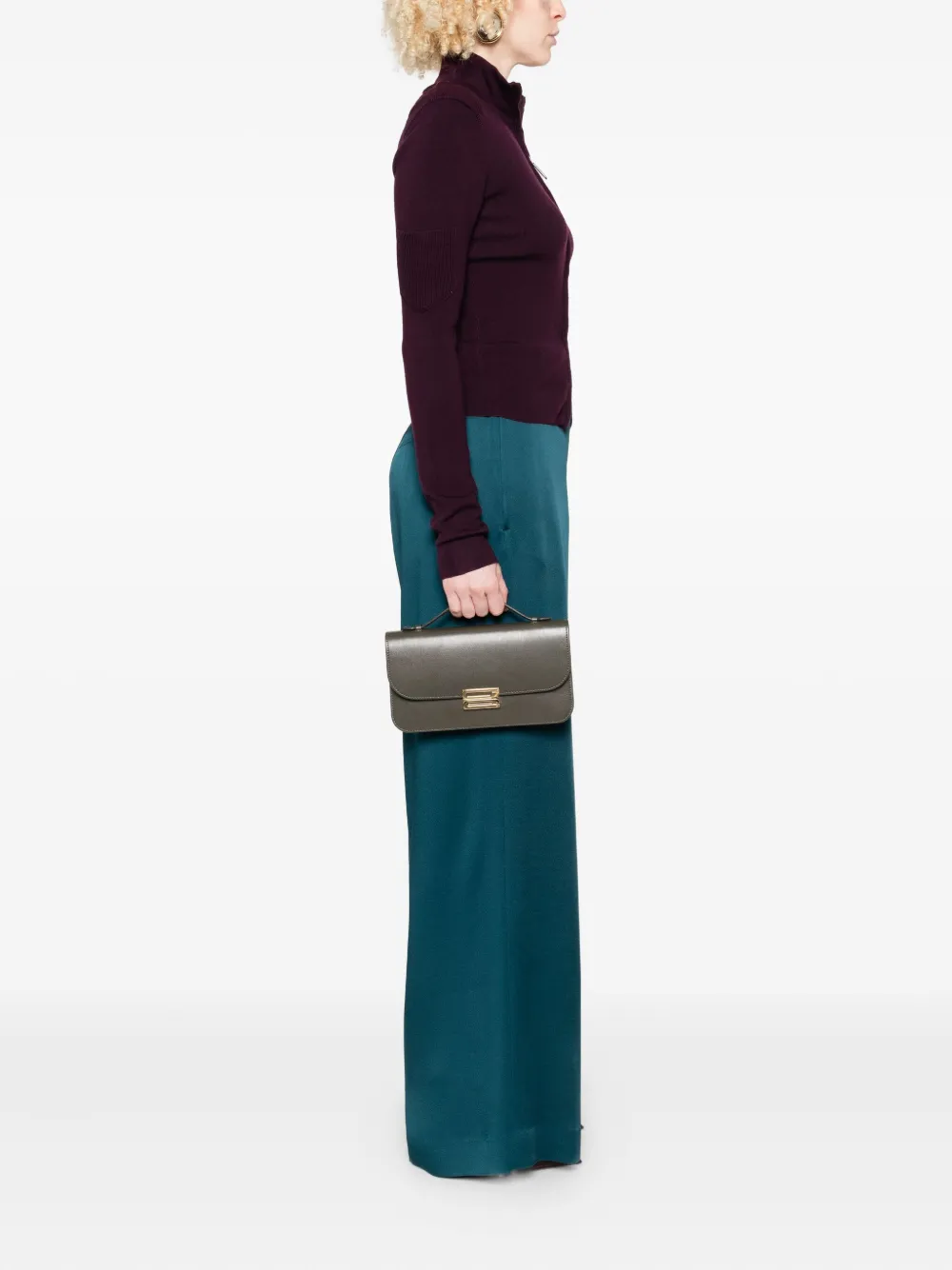 Victoria Beckham Schoudertas met handvat en gesp - Groen