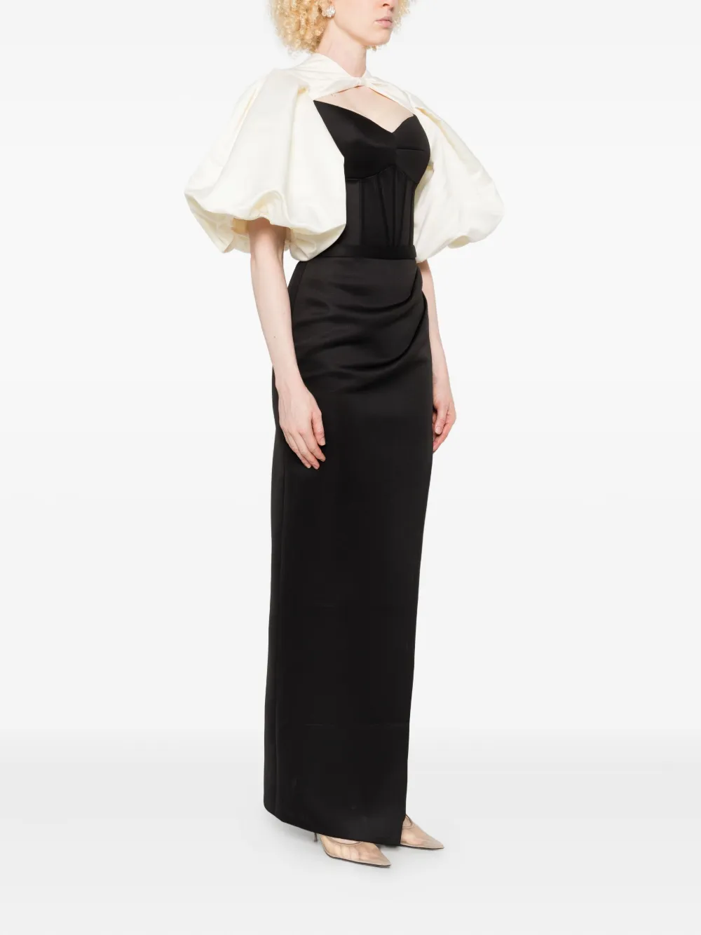 AAVVA Off-shoulder jurk Zwart