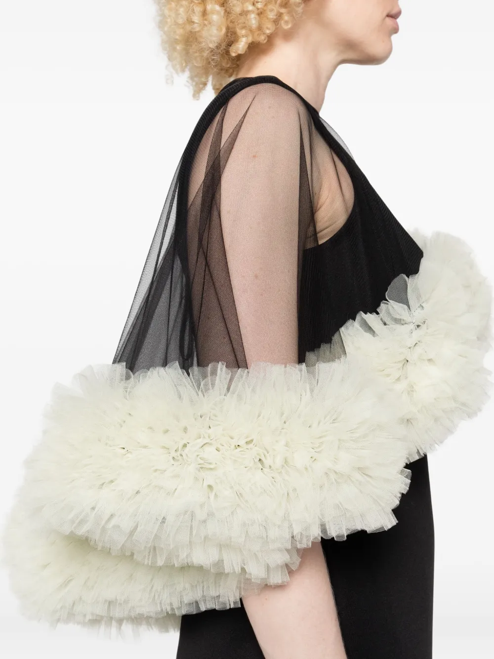 Aavva Ruffle-trimmed Mesh Overlay Dress In Black